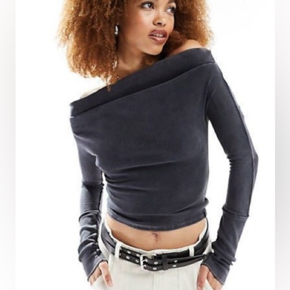 We the Free “Gigi” Off-the-Shoulder Ribbed Long sleeve